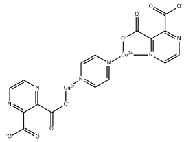 [μ-(Pyrazine-κN1:κN4)]bis[2,3-pyrazinedicarboxylato(2-)-κN1,κO2]dicopper